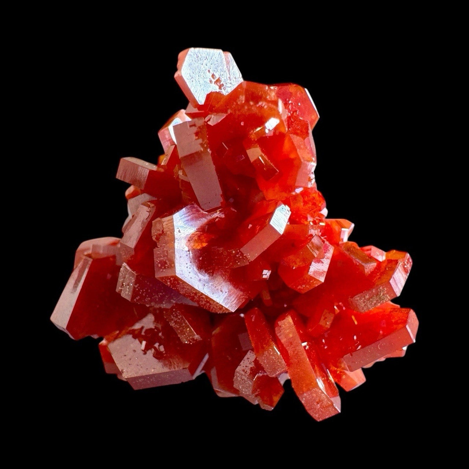 Vanadinite on Barite Specimen – Red Crystal Cluster 36x35mm Mibladen Morocco