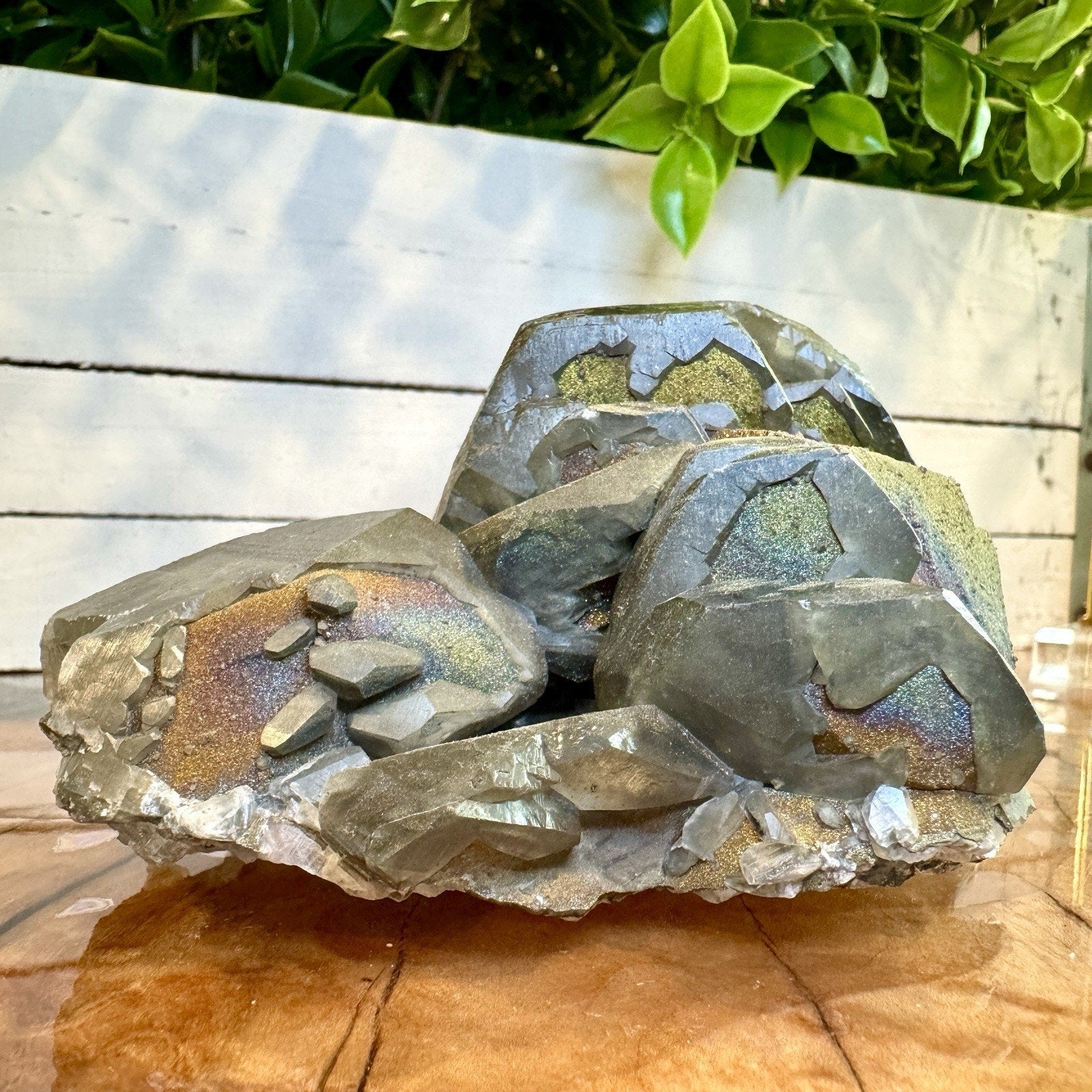 494g Iridescent Calcite with Chalcopyrite & Pyrite – Daye, China