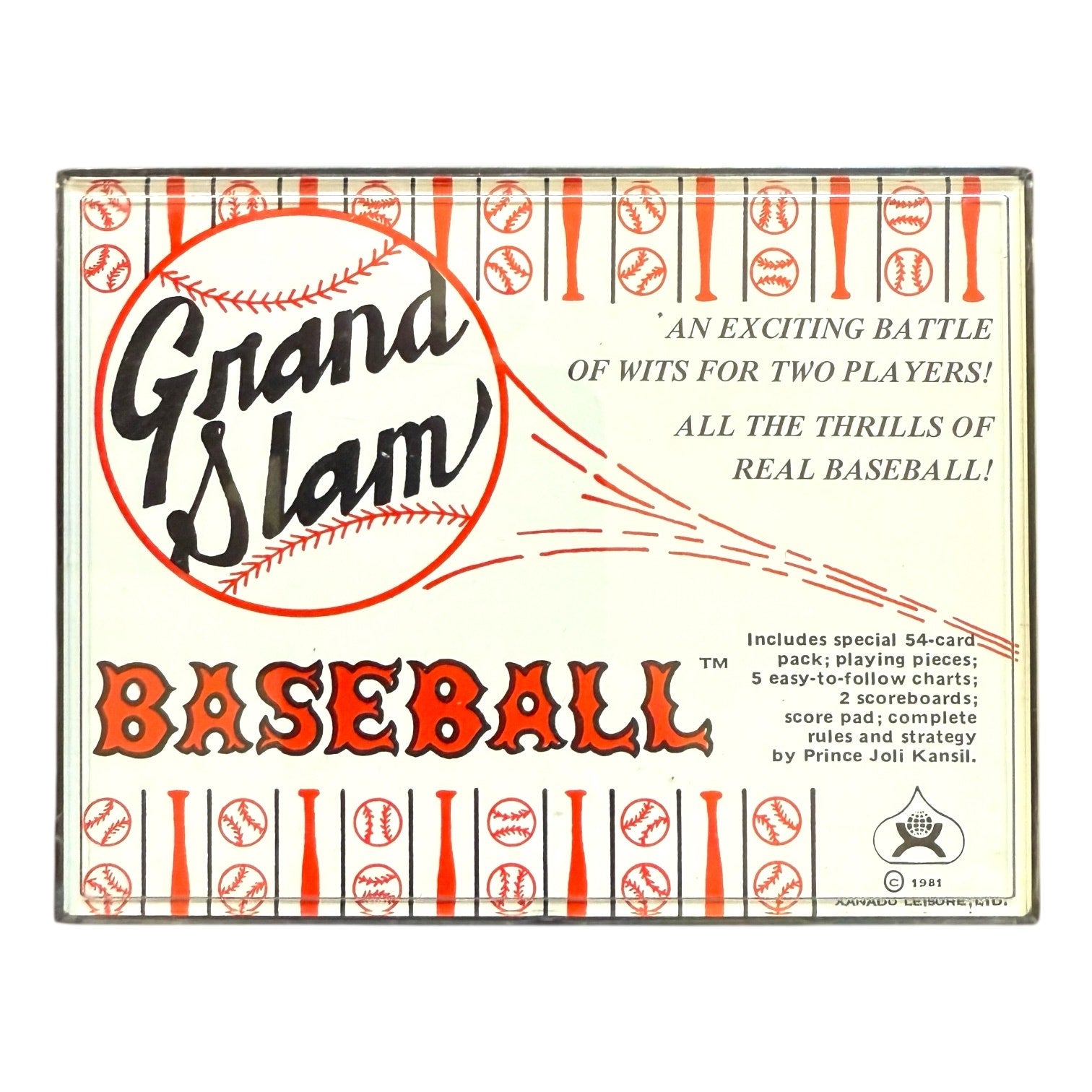 Vintage Grand Slam Baseball Card Game (1981) – Prince Joli Kansil – Complete Xanadu Leisure Ltd. Edition