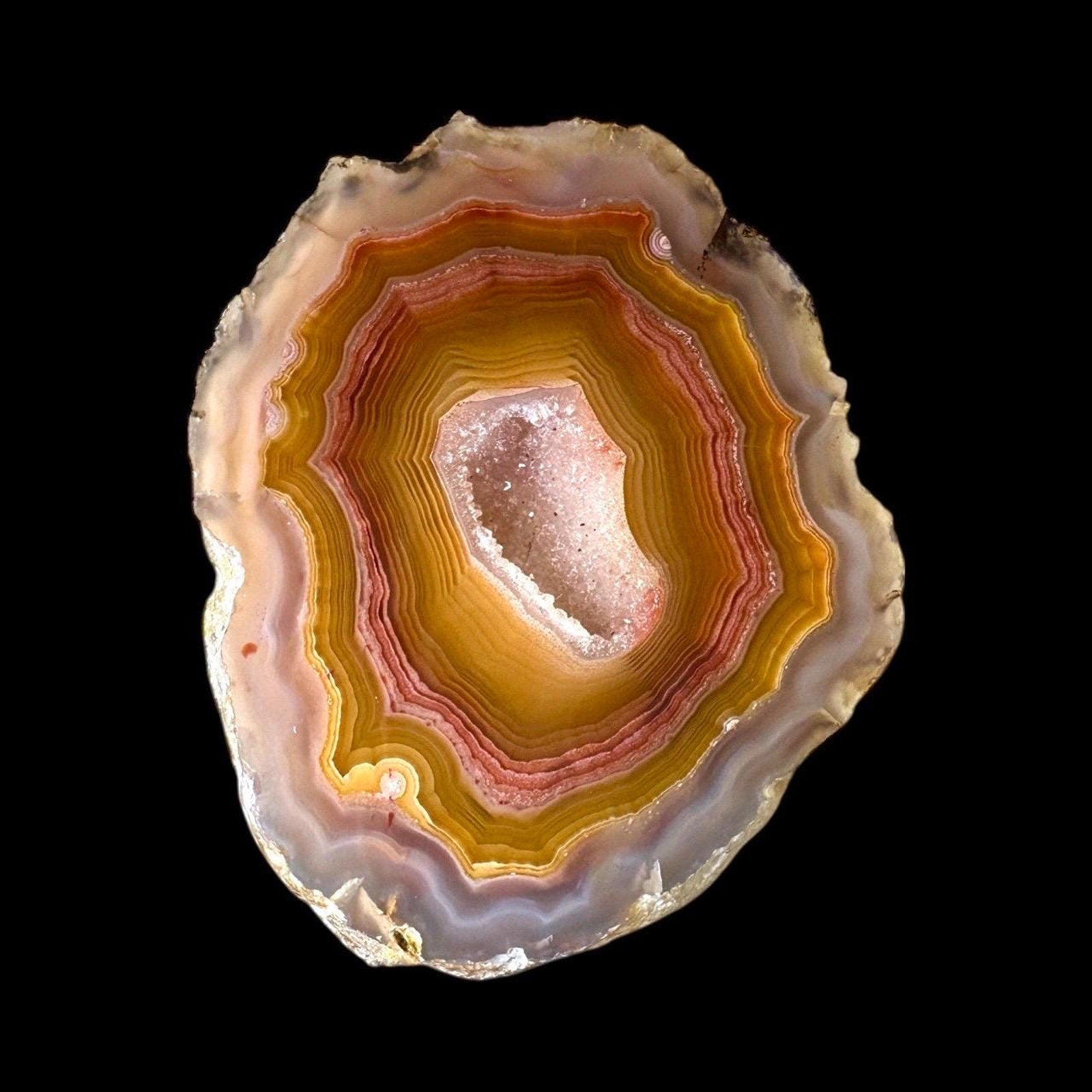 28 g Laguna Agate Slice with Druzy – Ojo Laguna, Mexico – 60 mm