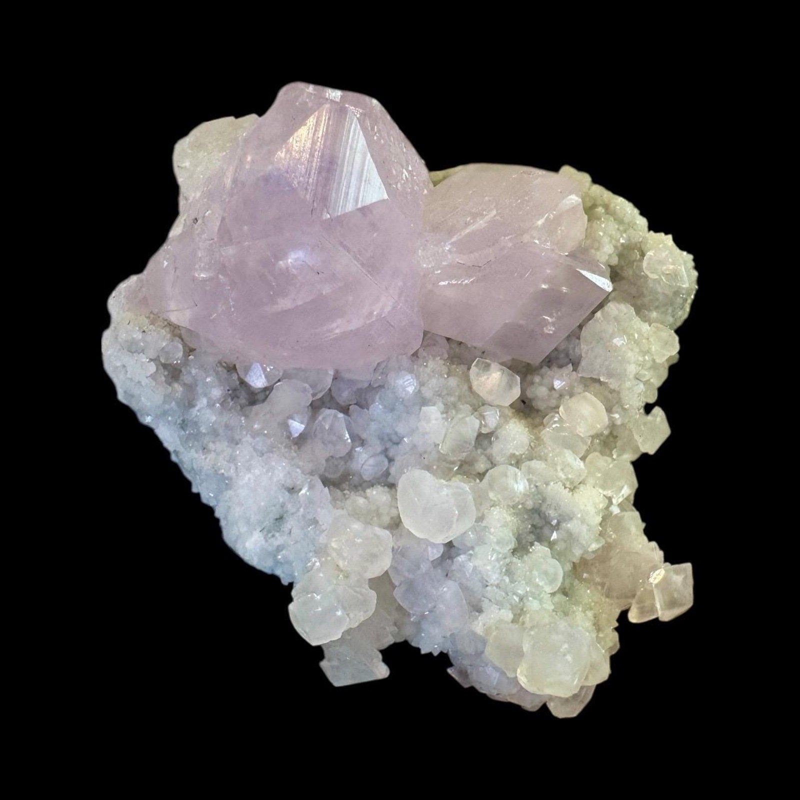 172 g Pink Calcite on Quartz Specimen – Tonglushan Mine, China – 85 mm
