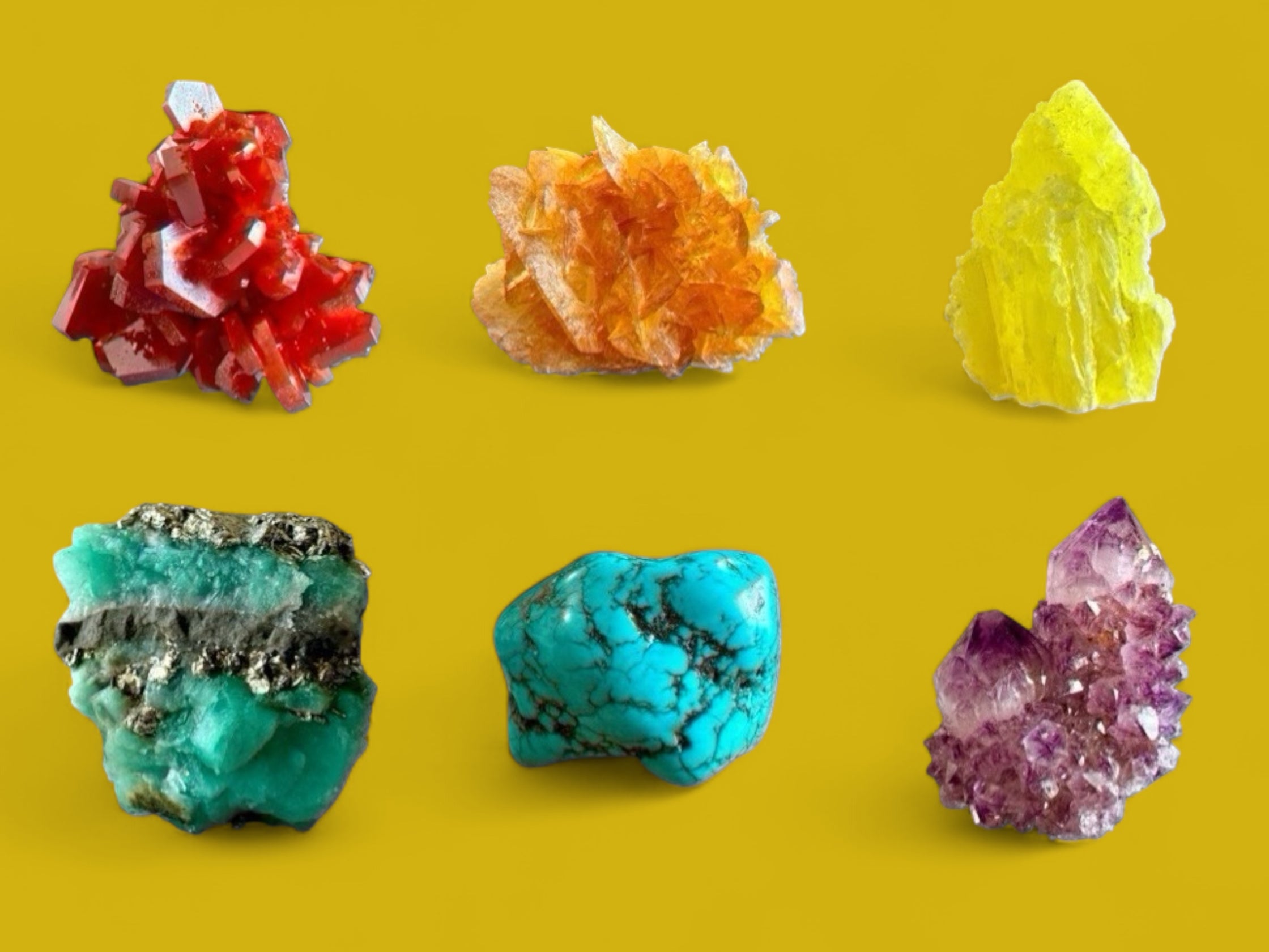 minerals and crystals banner featuring natural specimens for collectors