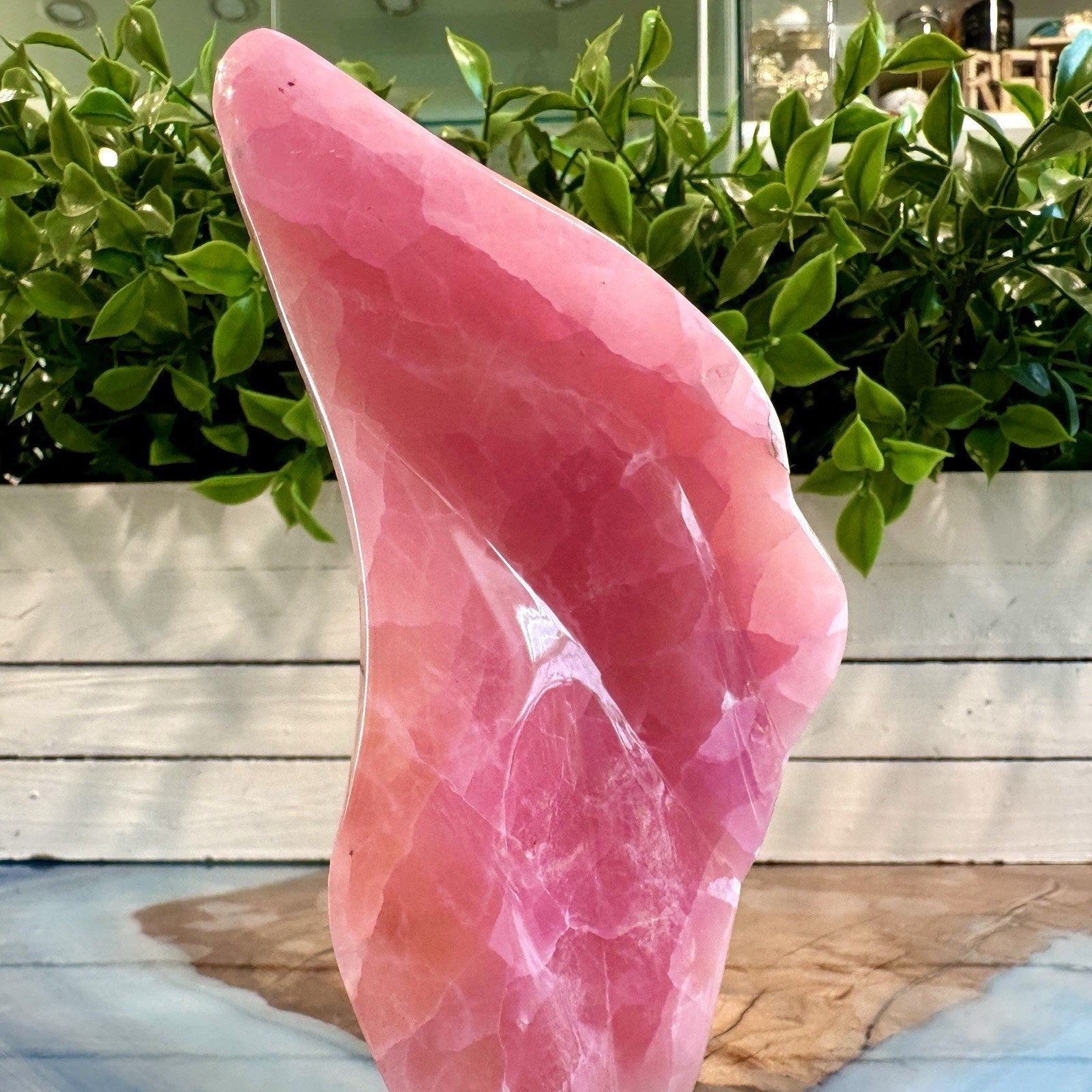 Pink Aragonite Polished Freeform – 140x68mm Morocco